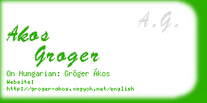 akos groger business card