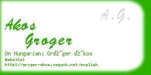 akos groger business card